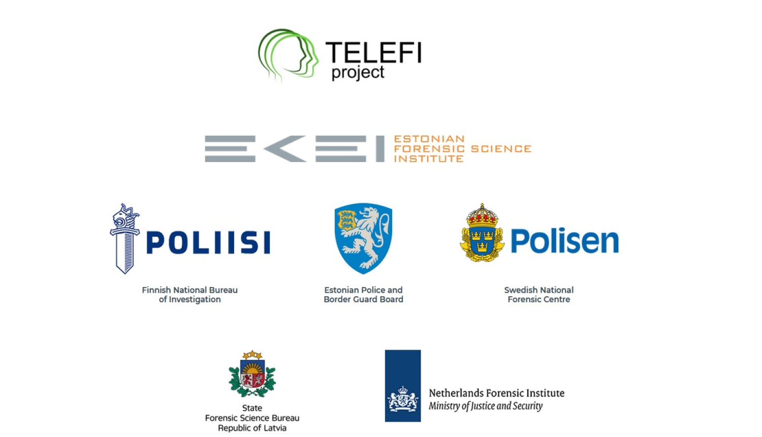 TELEFI projekta dalībnieku logo.