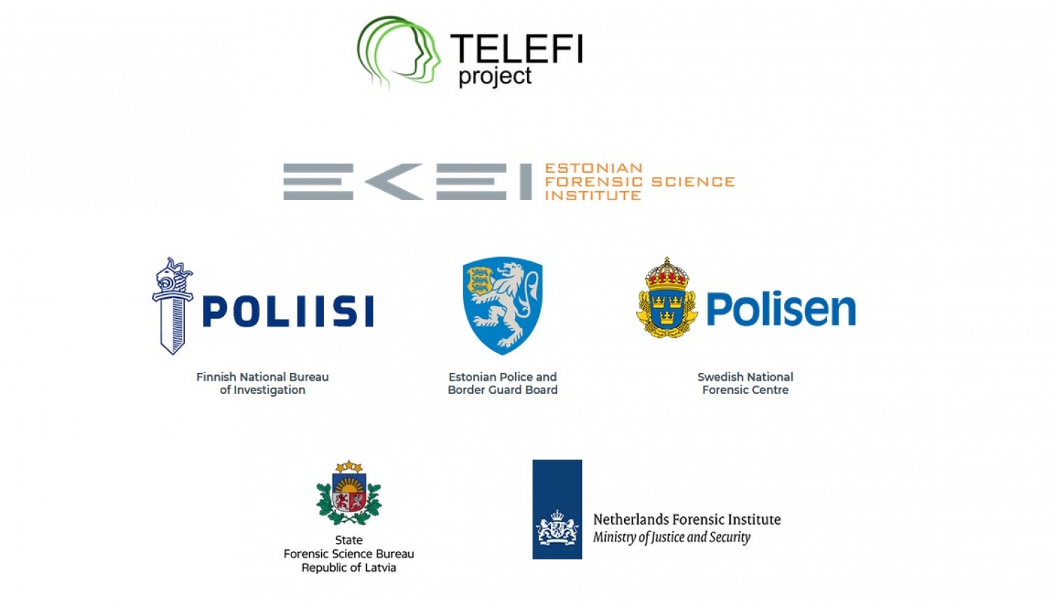 TELEFI projekta dalībnieku logo.